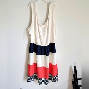 Pink Rose knit dress Size Large Striped Colorblock Summer